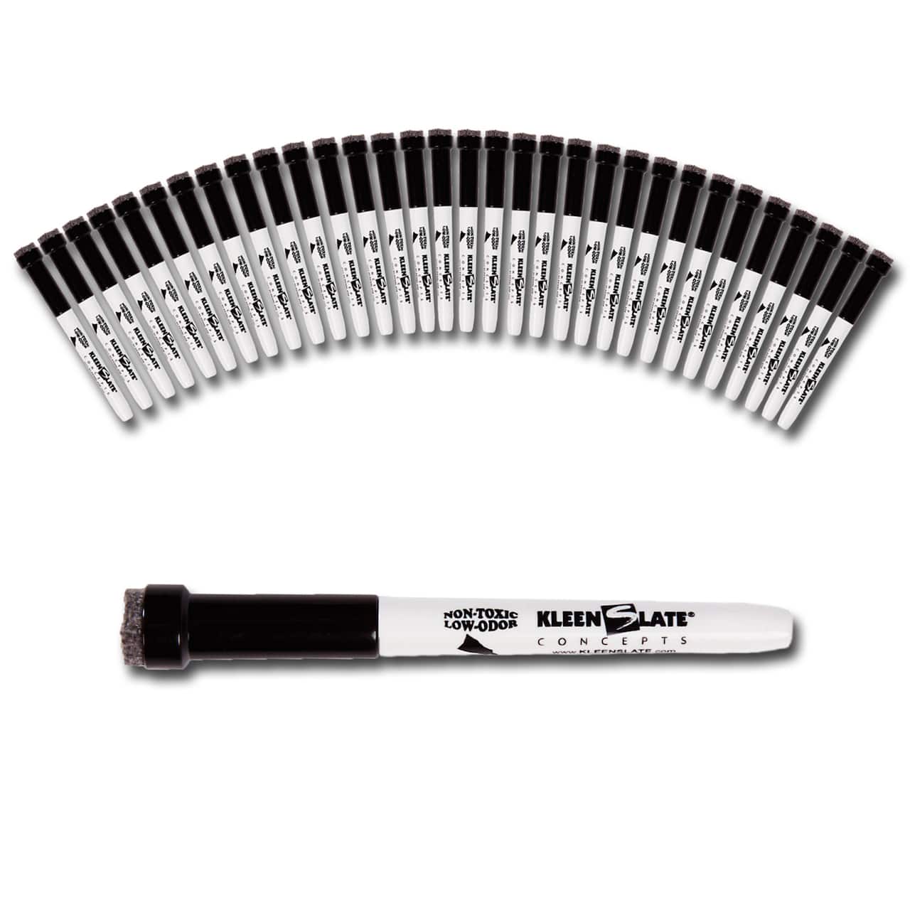 KleenSlate® Small Black Dry Erase Markers with Eraser, 36ct.